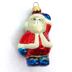 Ukrainian Glass Christmas Ornament Santa Claus