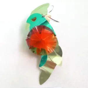 Vintage Cellophane USSR Christmas Ornaments Parrot