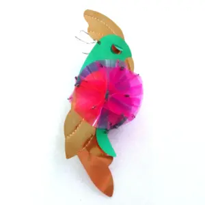 Vintage Cellophane USSR Christmas Ornaments Parrot