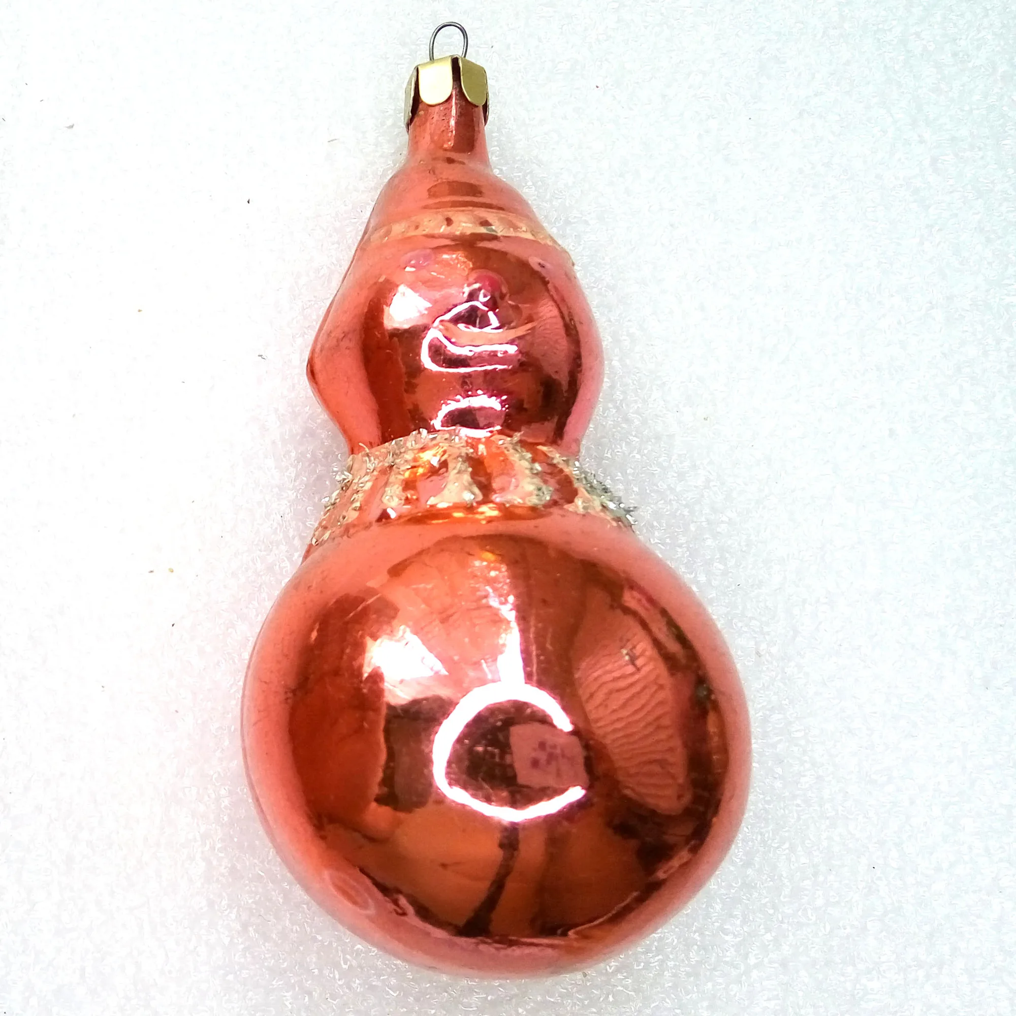 Antique Vintage USSR Glass Christmas Ornament Snowman