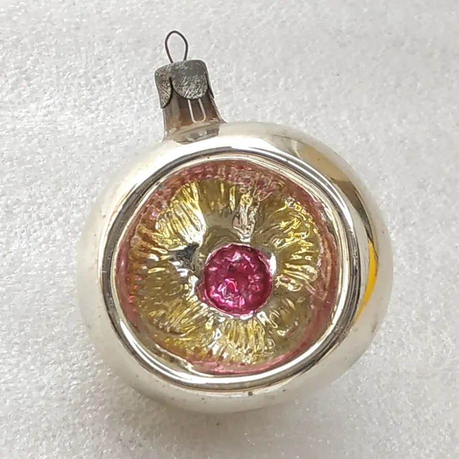 Vintage Mercury Glass Christmas Ornament Lantern Retro USSR Decor