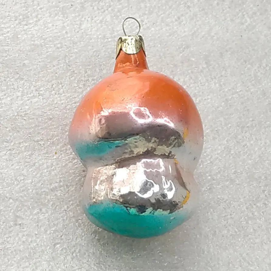 Vintage Soviet Silver Glass Christmas Ornament Mushroom Retro