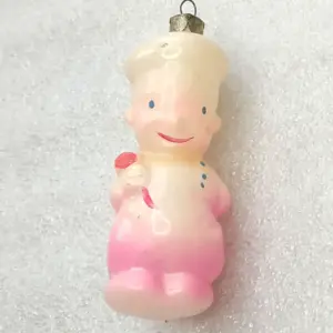 Vintage Soviet Glass Christmas Ornaments Little Cook Tree Decor
