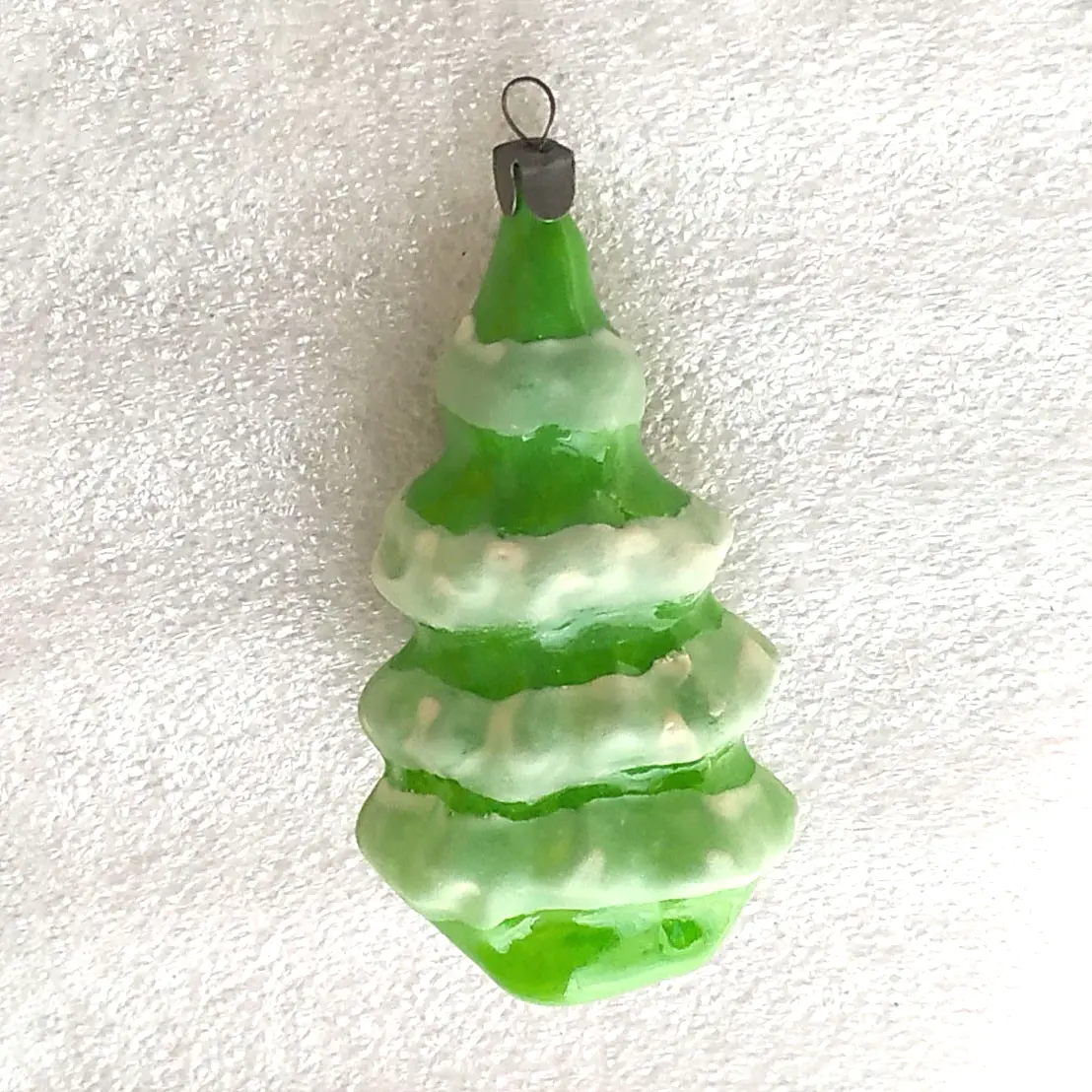 Vintage Glass Christmas Tree Ornament Glow in the Dark USSR Retro Decor