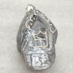 Vintage Soviet Silver Glass Christmas Ornament House Tree Retro Decor