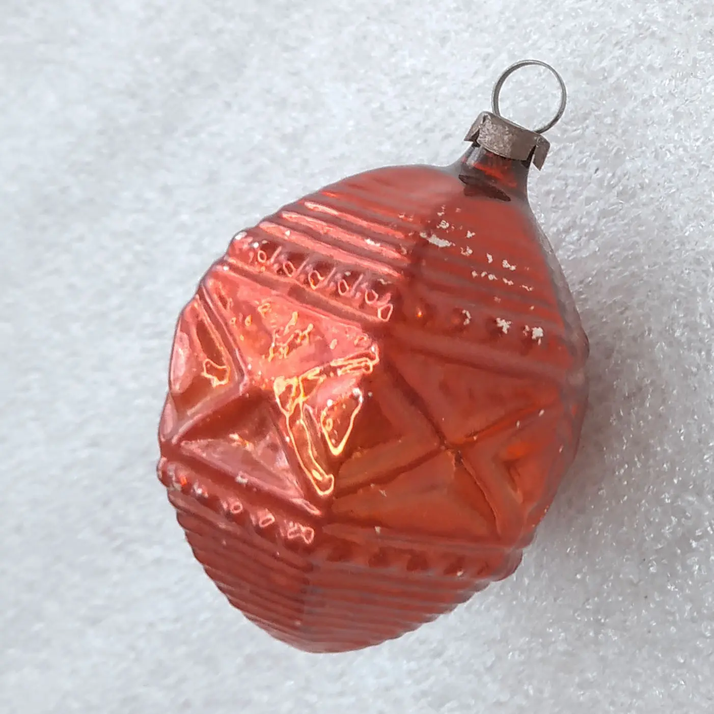 Vintage GDR Silver Glass Christmas Ornament Tree Retro German Decor