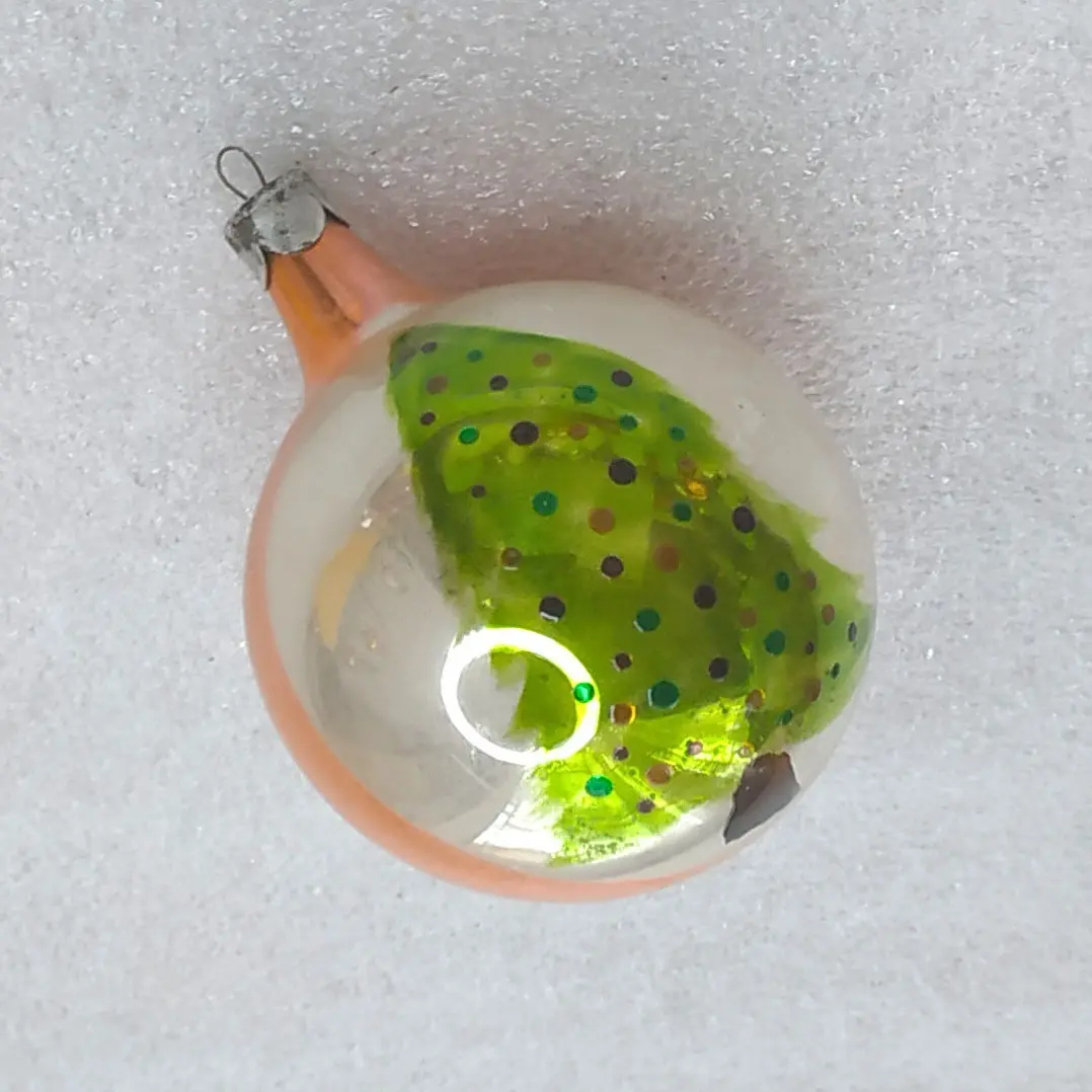 Vintage Soviet Mercury Glass Christmas Ornament Ball Retro Decor