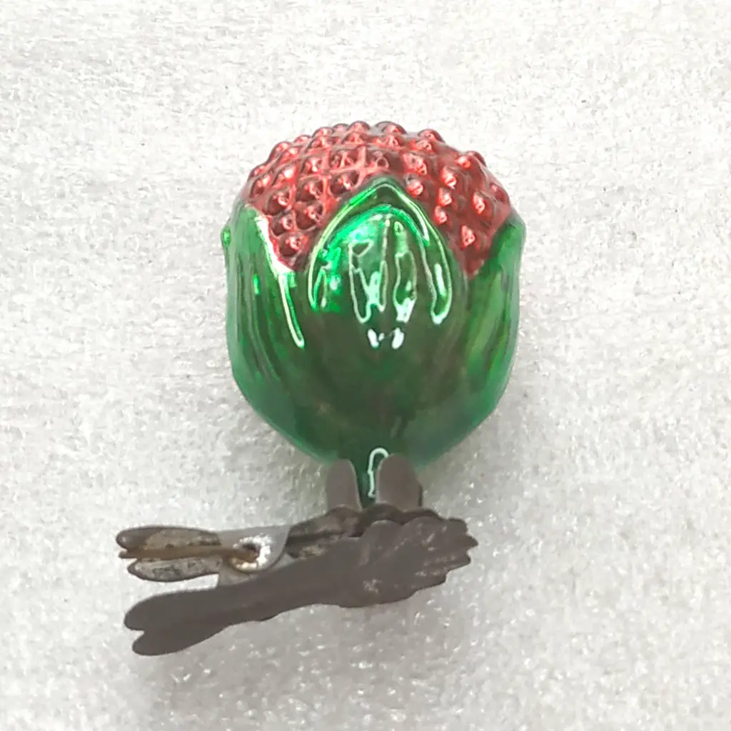 Vintage Mercury Glass Christmas Ornament Flower Retro USSR Decor