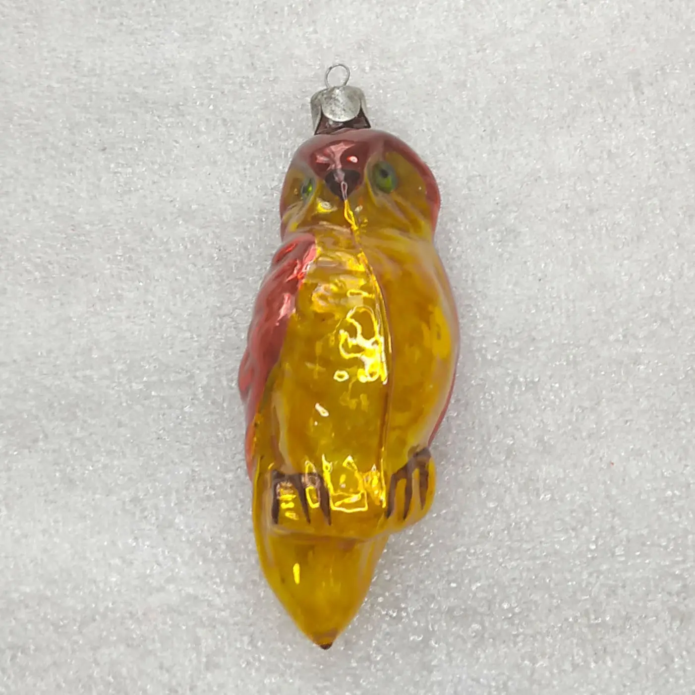 Vintage Mercury Glass Christmas Ornament Old OWL Retro USSR Decor