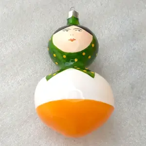 Vintage Soviet Glass Christmas Ornament Big Doll Figural Retro