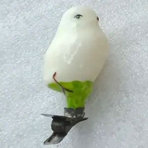 Vintage Glass Christmas Ornament Bird Chicken USSR Retro