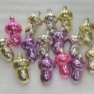 Set of 15 Vintage Silver Glass Christmas Tree Ornaments USSR