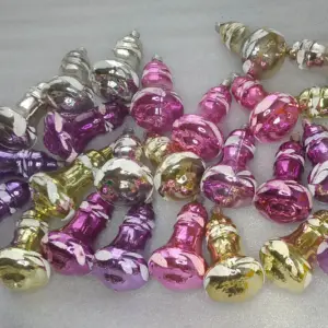 Set of 25 Vintage Silver Glass Christmas Tree Ornaments Bells