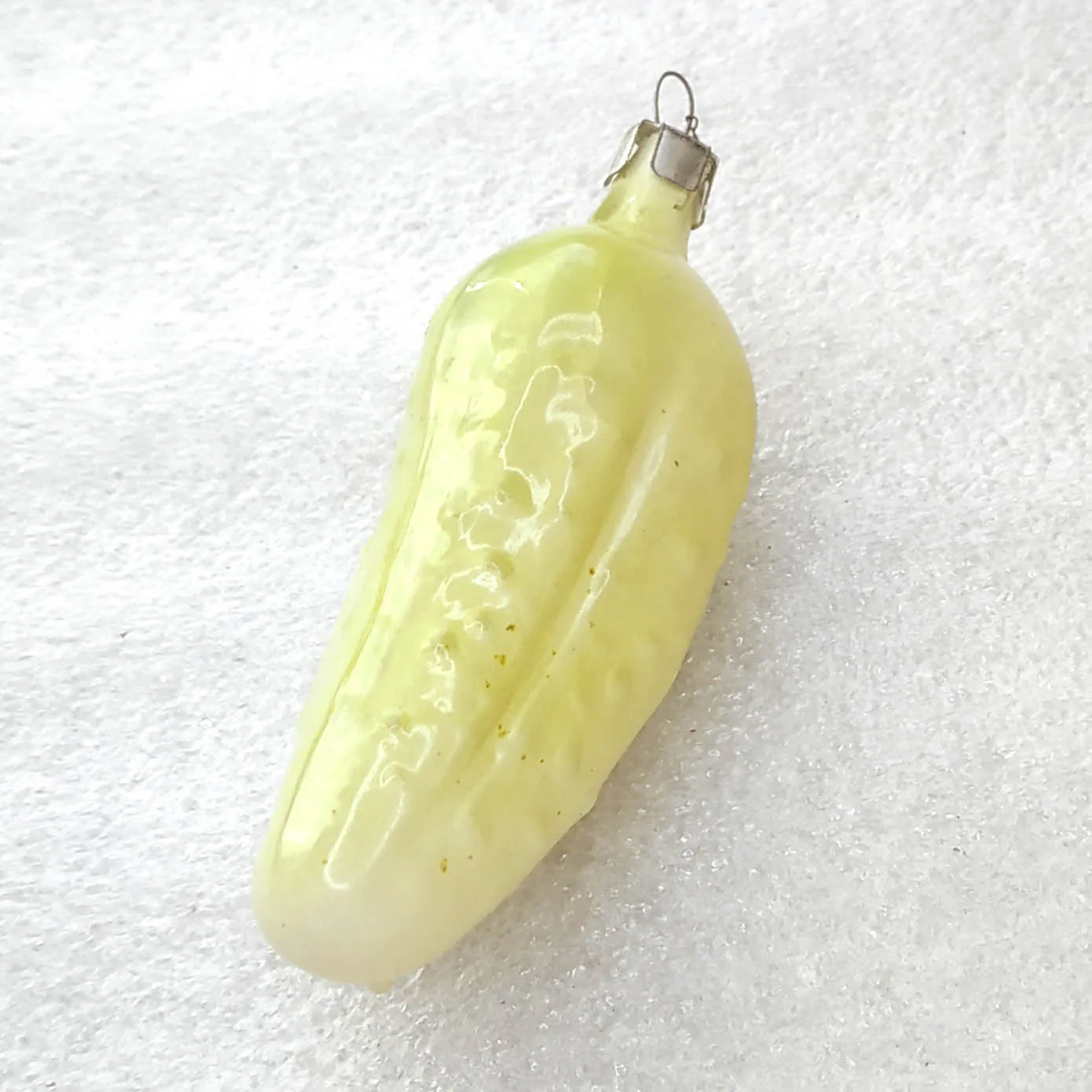 Vintage Glass Christmas Ornament USSR Pickle Cucumber Old