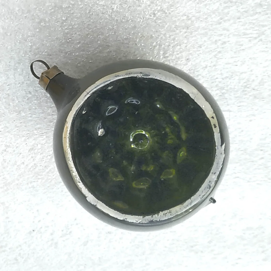 Vintage Green Glass Christmas Ornament Deep Reflector German Mercury MCM