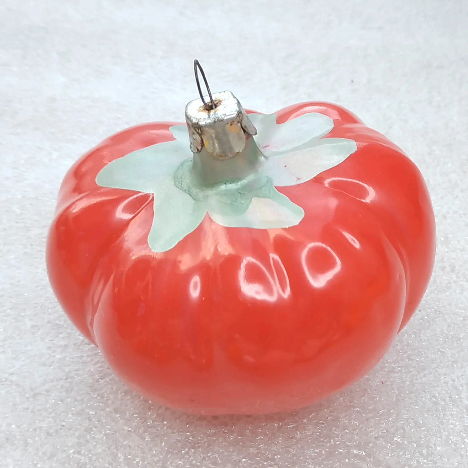 Vintage USSR Glass Tomato Ornament Christmas Vegetable