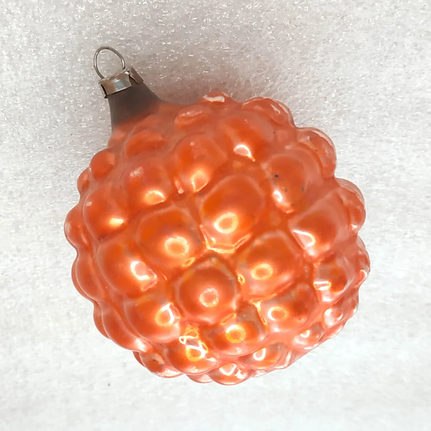 Vintage Glass Christmas Ornament Ribbed Lantern Mercury Germany MCM