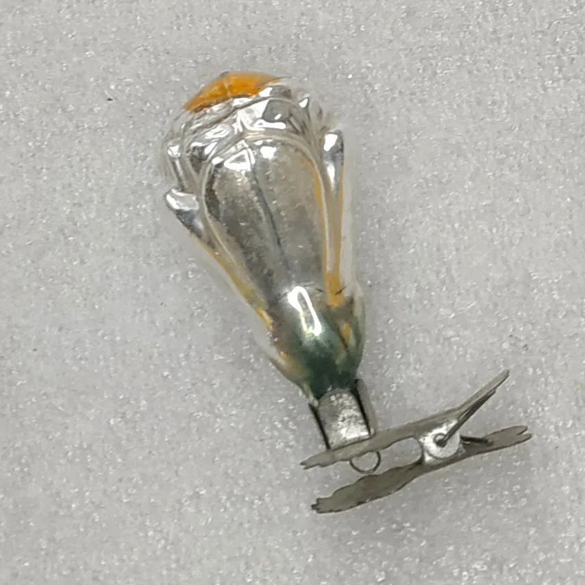Vintage Mercury Glass Christmas Ornament USSR Retro Flower