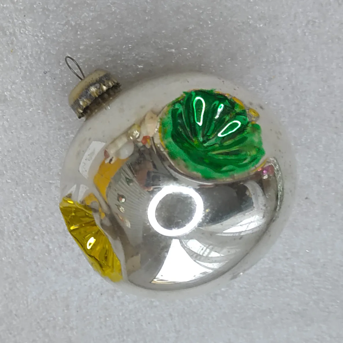Vintage Mercury Glass Christmas Tree Ornament USSR Decor Ball Lantern