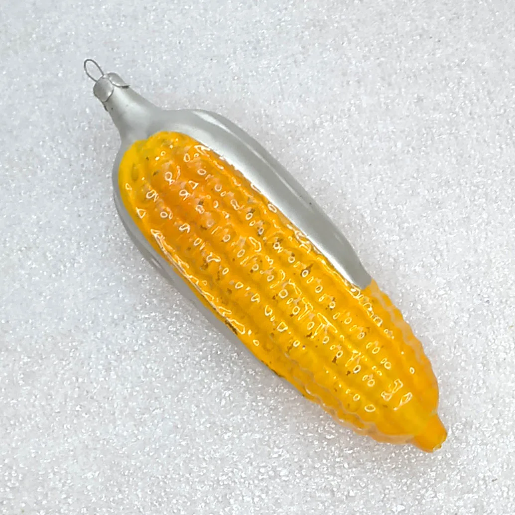 Vintage Glass Christmas Ornament USSR Corn Cucumber Vegetable