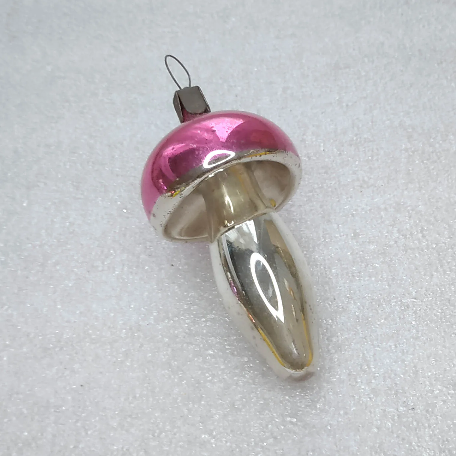 Vintage Mercury Glass Christmas Ornament USSR Retro Mushroom