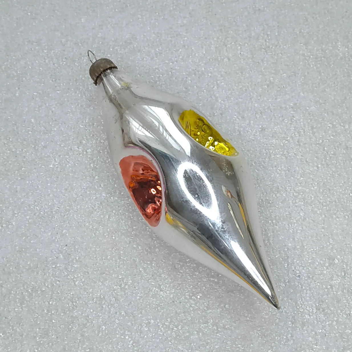 Vintage Silver Glass Christmas Tree Ornament USSR Retro Decor Icicle