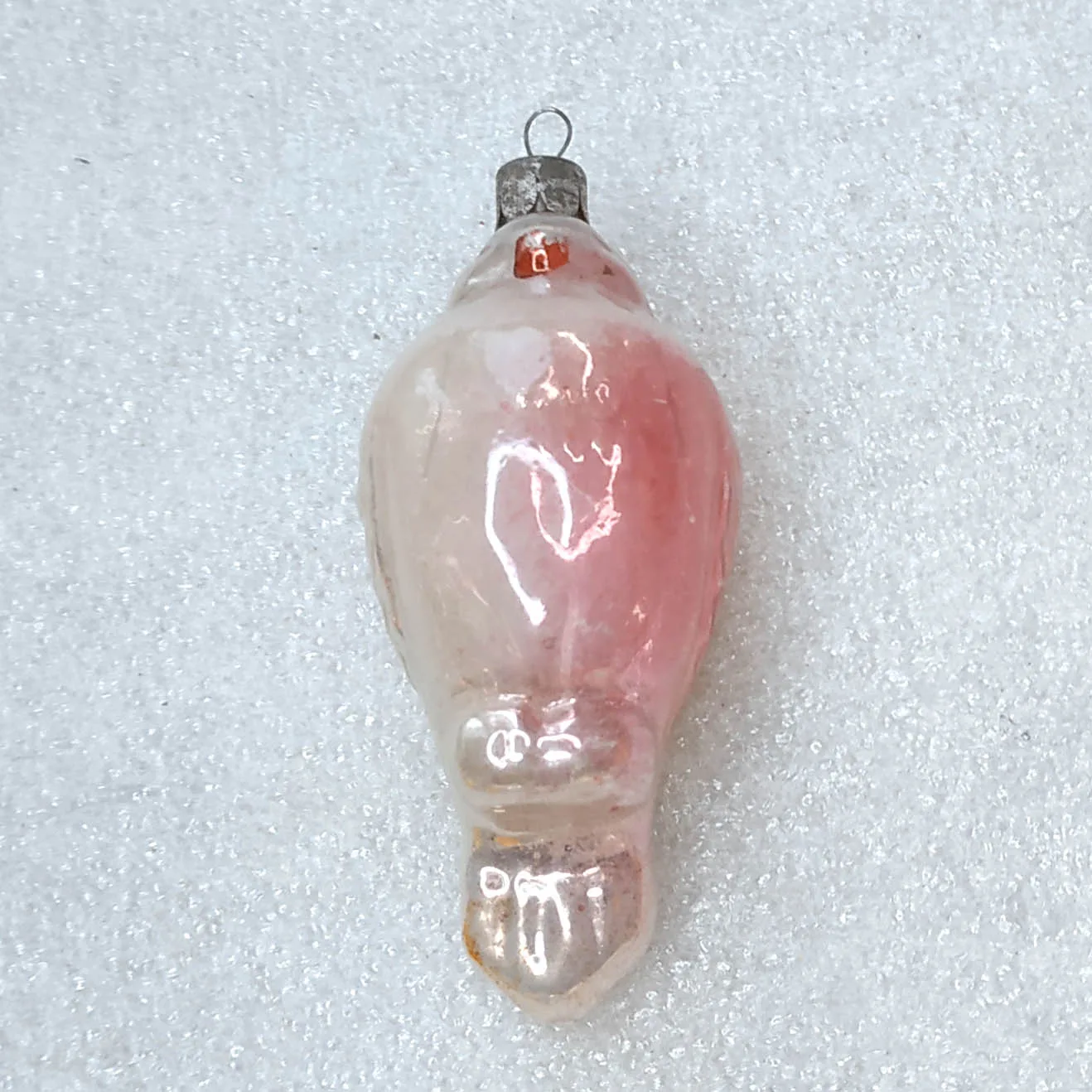 Vintage Mercury Glass Christmas Ornament USSR Retro Bullfinch