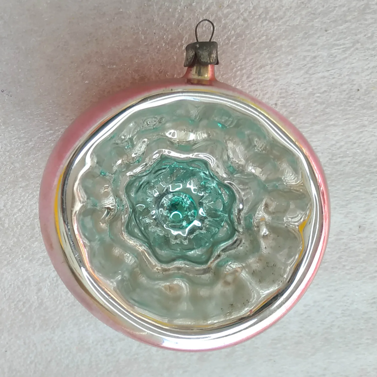 Vintage Mercury Glass Christmas Ornament Lantern Reflector Deep USSR