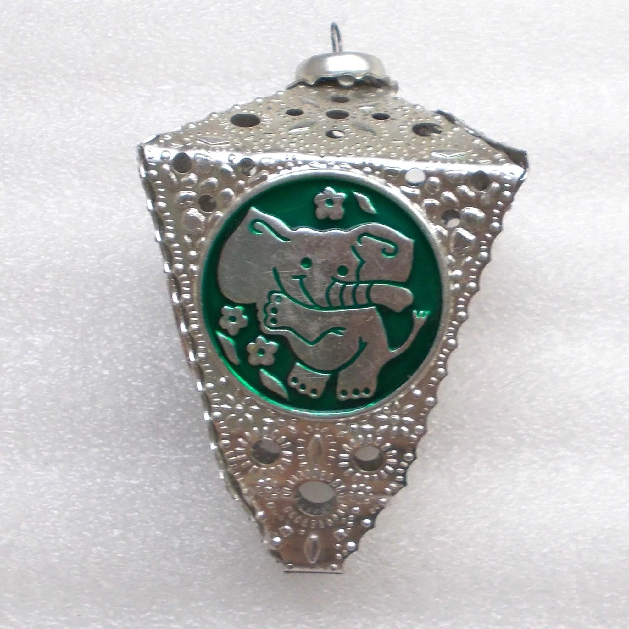 Antique Vintage USSR Metal Christmas Ornament
