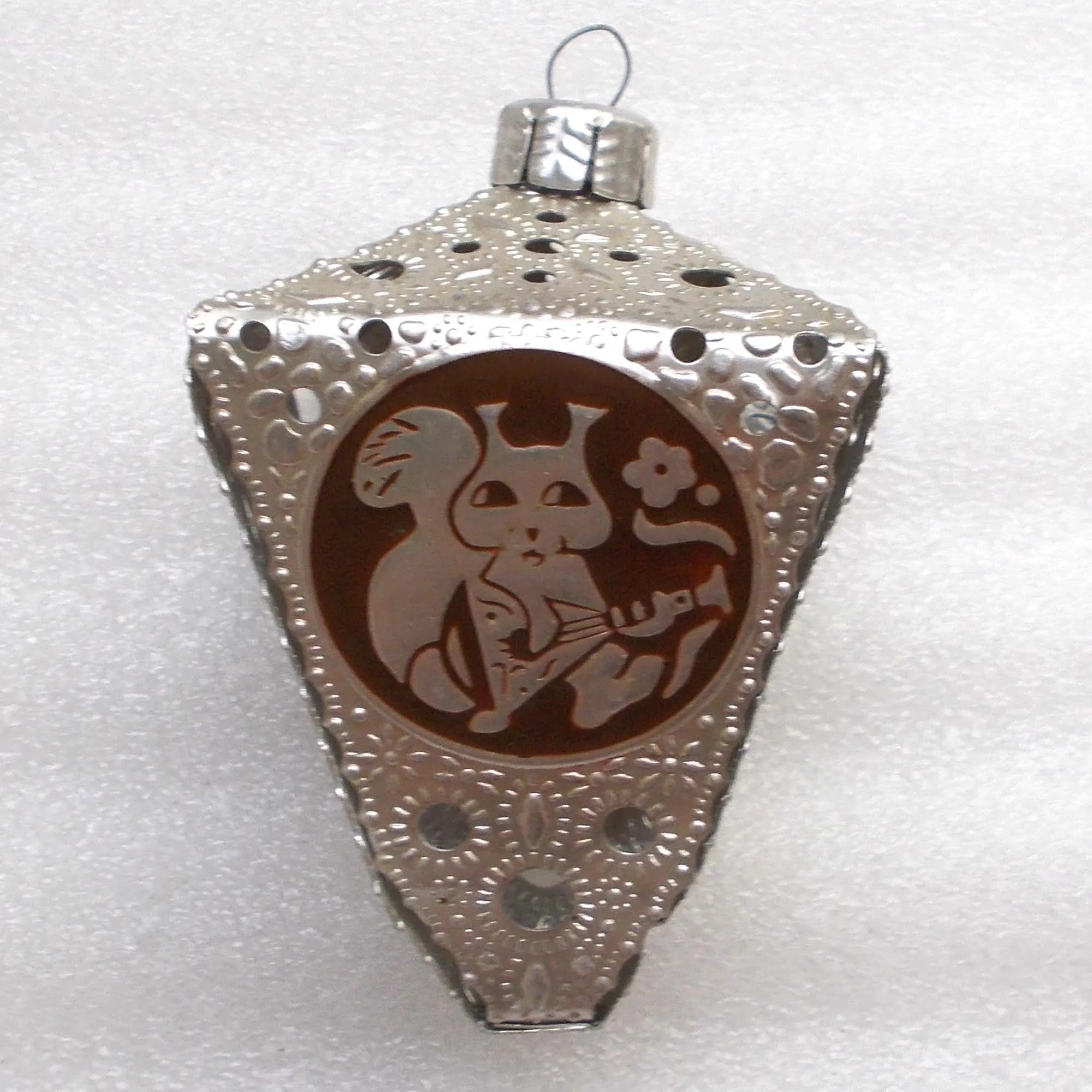 Antique Vintage USSR Metal Christmas Ornament