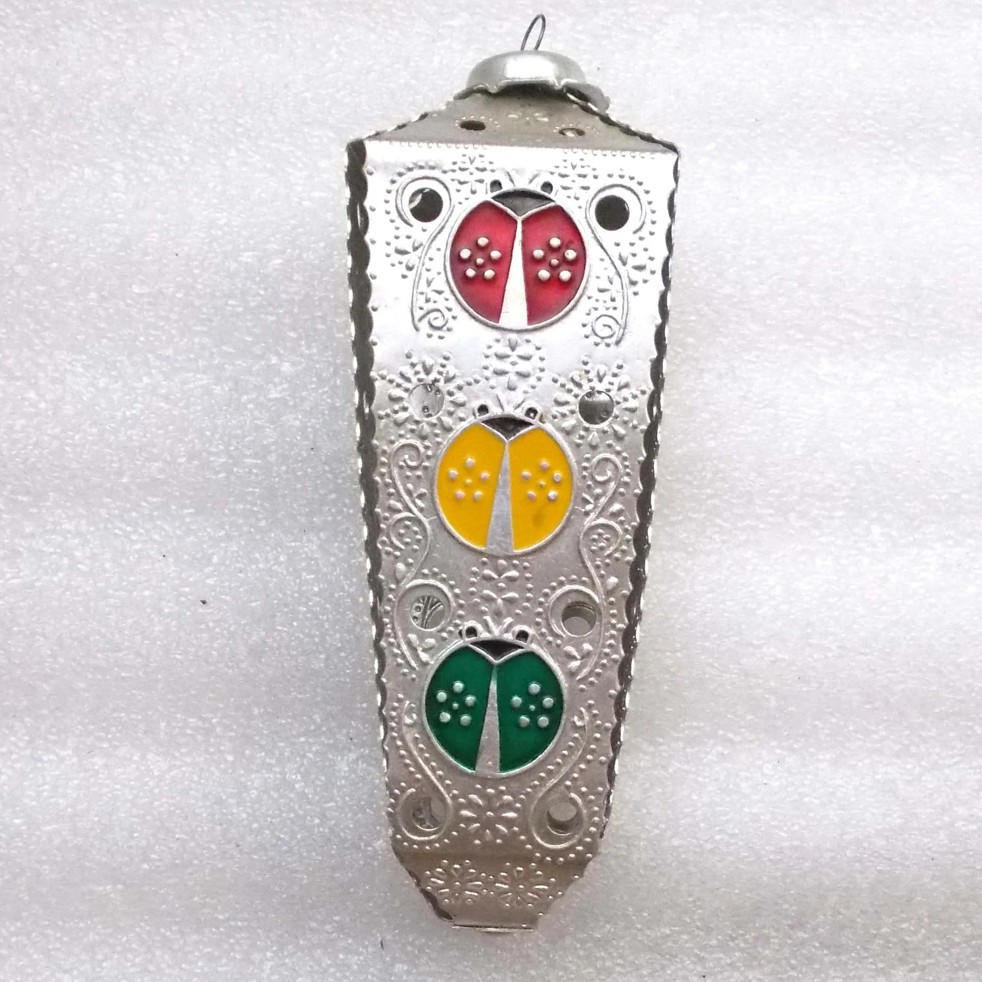 Antique Vintage USSR Metal Christmas Ornament Traffic-Light
