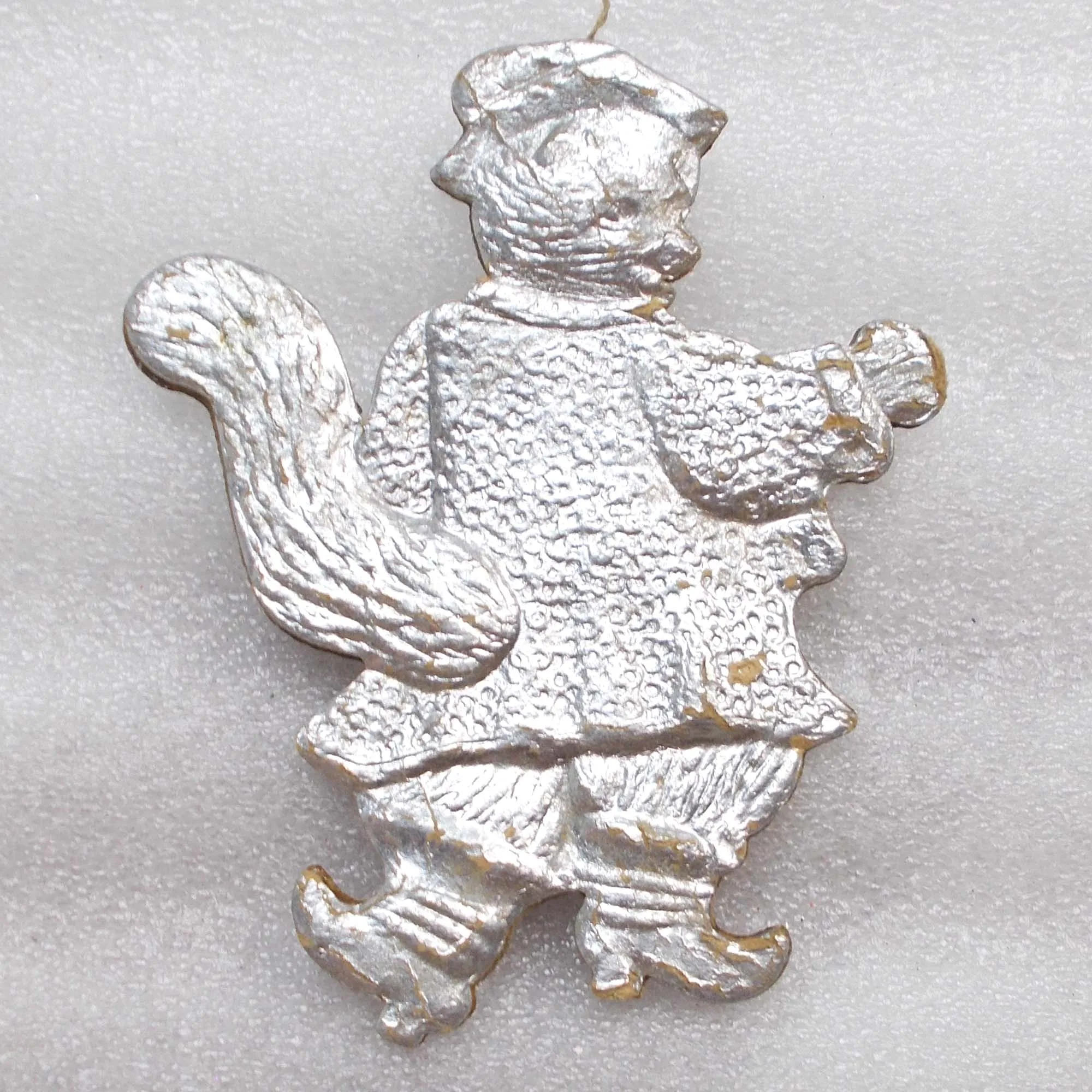 ANtique Vintage USSR Cardboard Christmas Ornament Cat in Boots