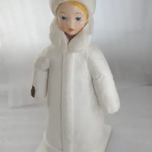 Antique Vintage Cotton Christmas Ornament Decor Figurine Snowmaiden