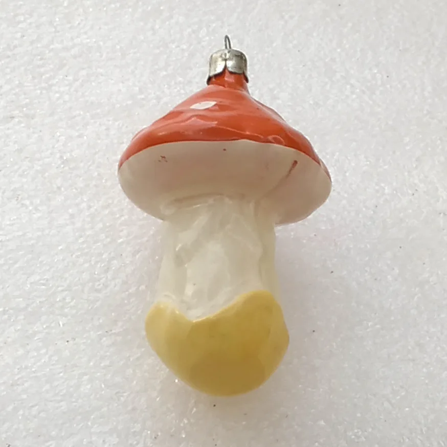 Vintage Christmas Glass Ornament Tree USSR Antique Mushroom