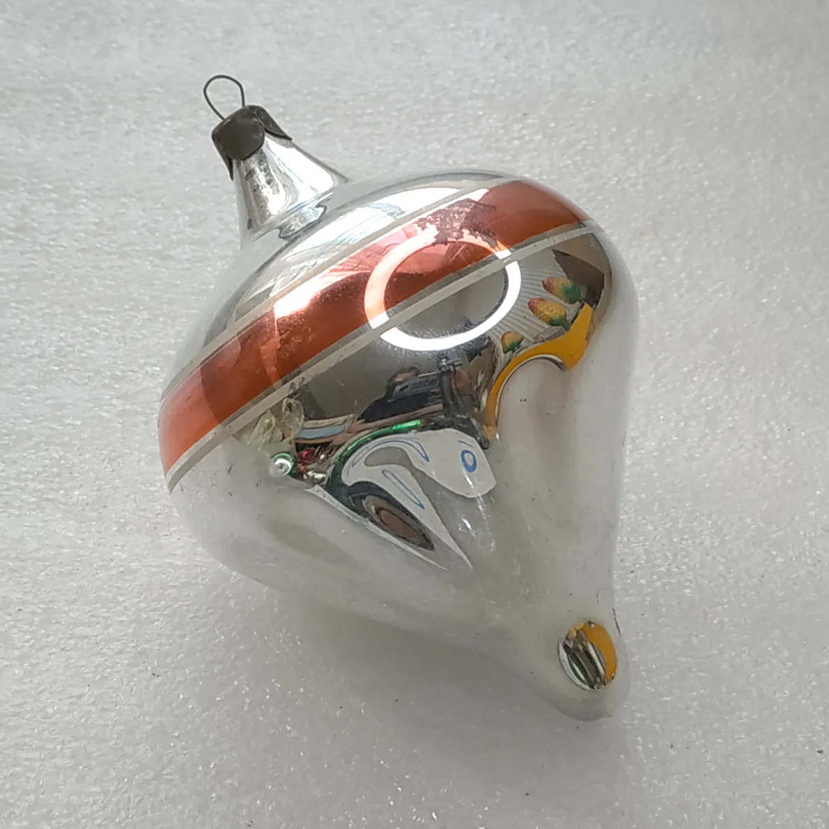 Vintage Christmas Mercury Glass Ornament Tree USSR Antique Decor Parachute