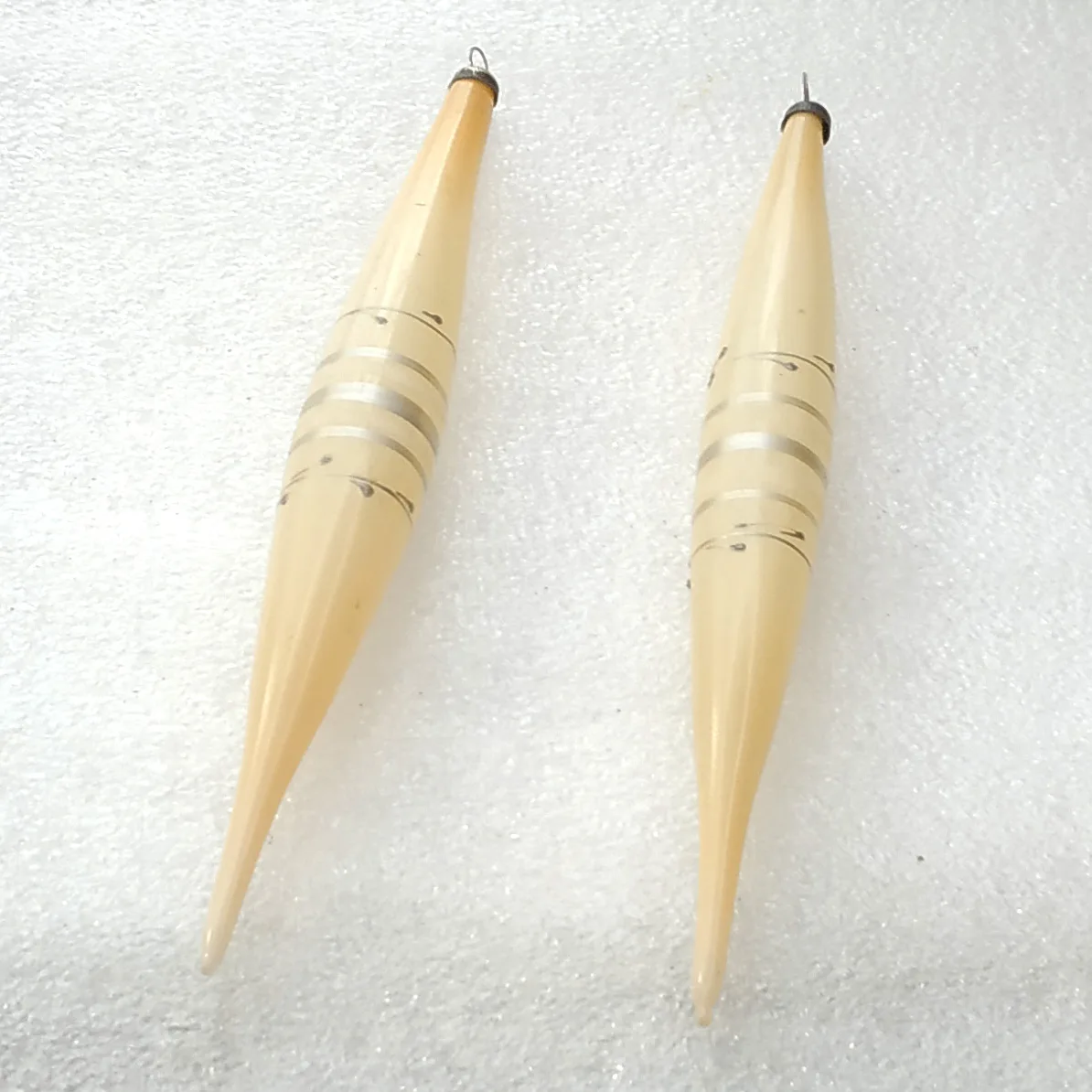 Set of 2 Vintage Christmas Glass Ornaments Tree USSR Antique Icicles