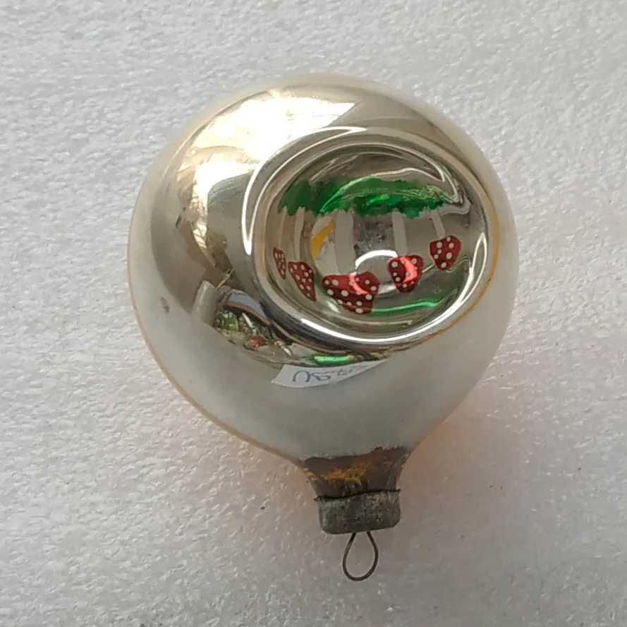 Vintage Christmas Mercury Glass Ornament Tree USSR Antique Decor Lantern