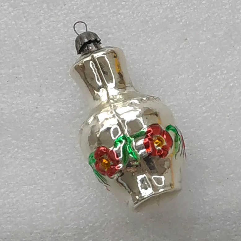 Vintage Christmas Silver Glass Ornament Tree USSR Antique Jug
