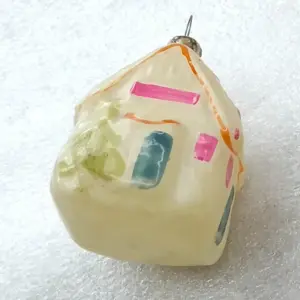 Vintage Christmas Glass Ornament USSR Tree Antique Old House