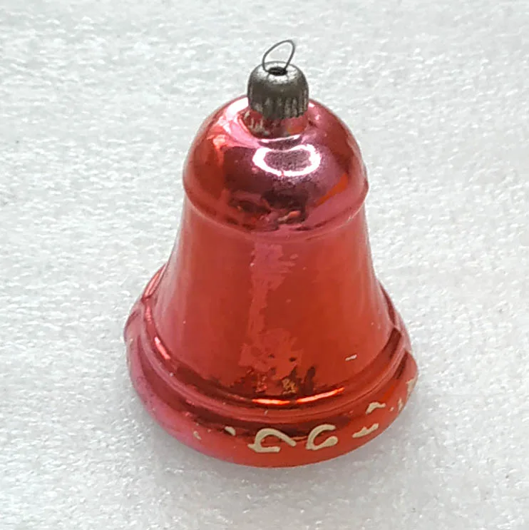 Vintage Christmas Silver Glass Ornament Tree USSR Antique Bell