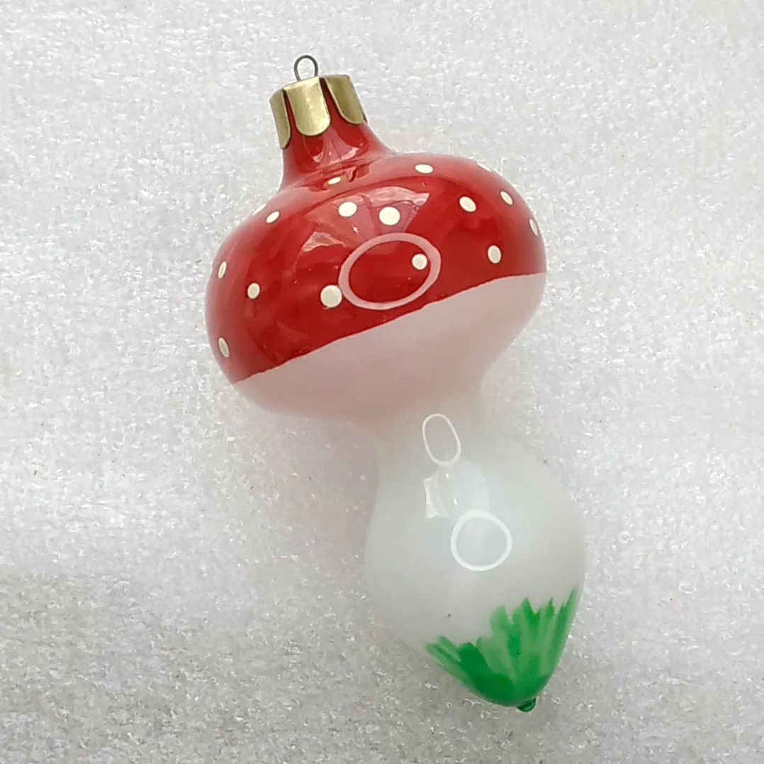 Vintage Christmas Glass Ornament Tree USSR Antique Old Mushroom