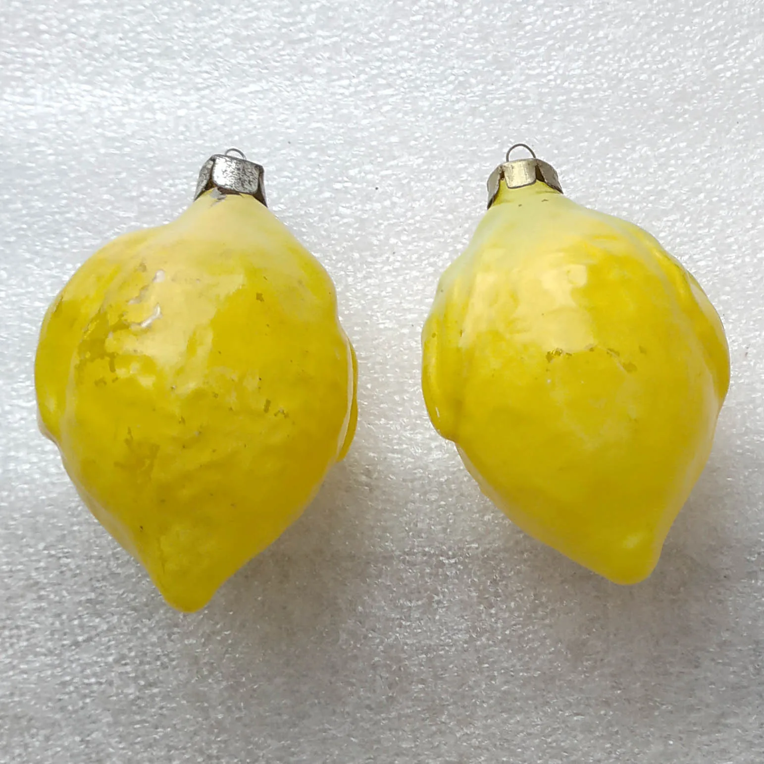 Set of 2 Vintage Christmas Glass Ornament Tree USSR Antique Old Lemons