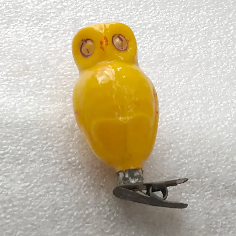 Vintage Christmas Glass Ornament USSR Antique Old Owl