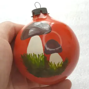 Vintage Glass Christmas Ornament Tree USSR Antique Decor Mushroom Old Ball