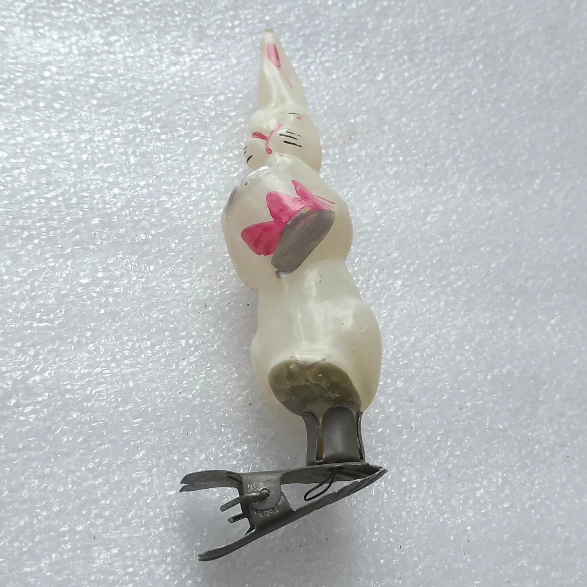 Vintage Glass Christmas Ornament USSR Tree Toy Antique Decor Hare