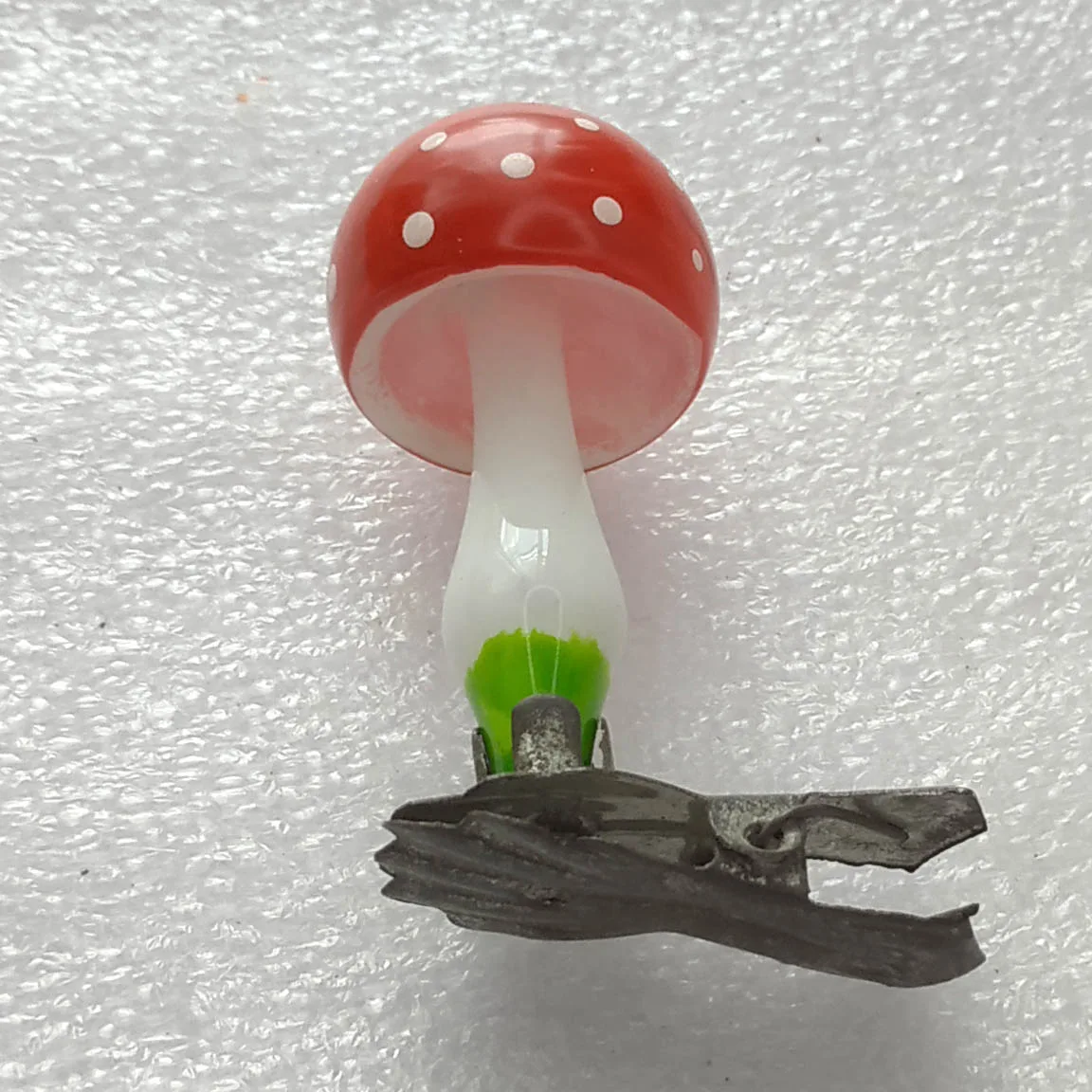 Vintage Glass Christmas Ornament Tree USSR Antique Mushroom
