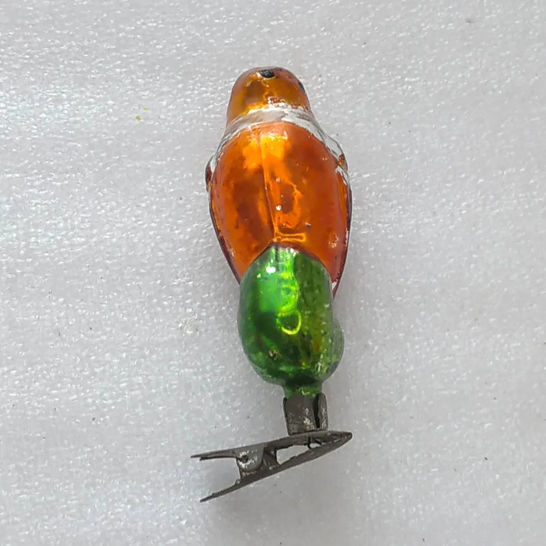 Vintage Mercury Glass Christmas Ornament USSR Tree Toy Antique Decor Bird