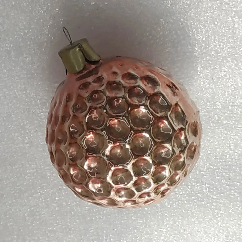 Vintage Silver Glass Christmas Ornament USSR Tree Antique Ball