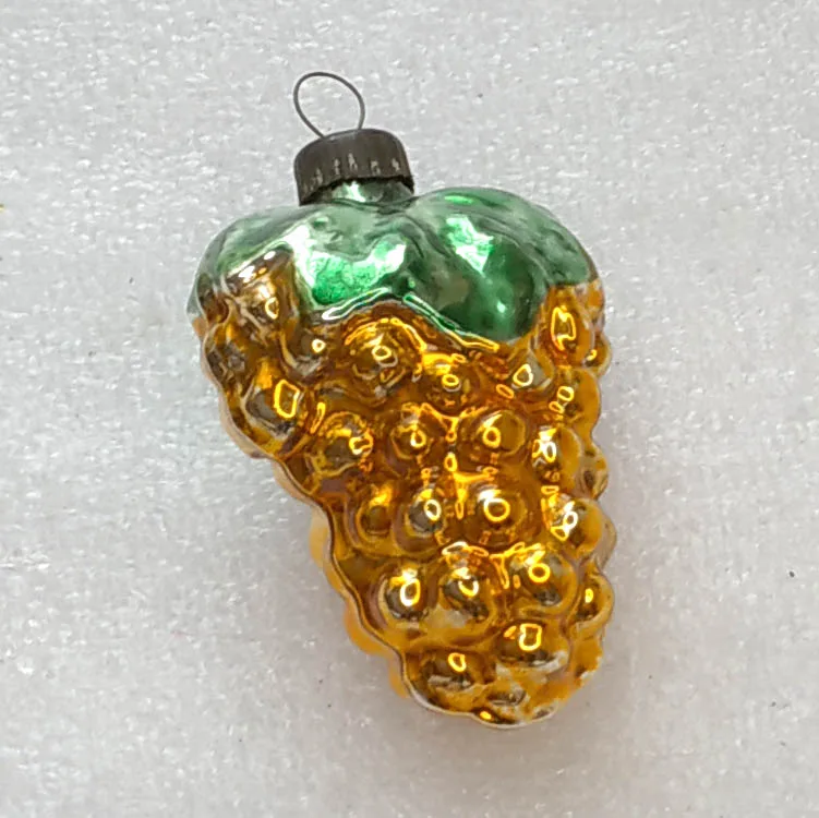 Vintage Mercury Glass Christmas Ornament USSR Tree Antique Grape