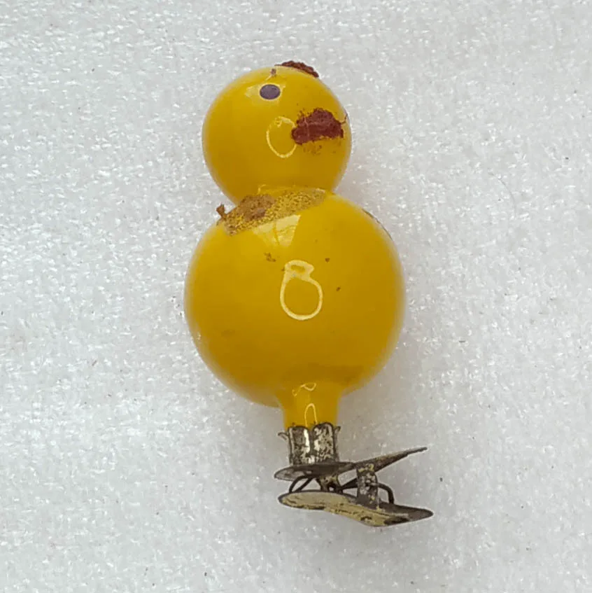 Vintage Glass Christmas Ornament Tree USSR Antique Chicken